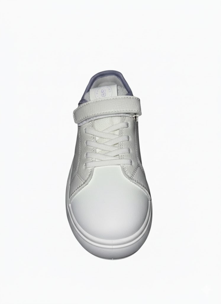White Velcro Strap Sneakers