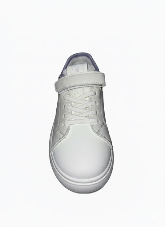 White Velcro Strap Sneakers