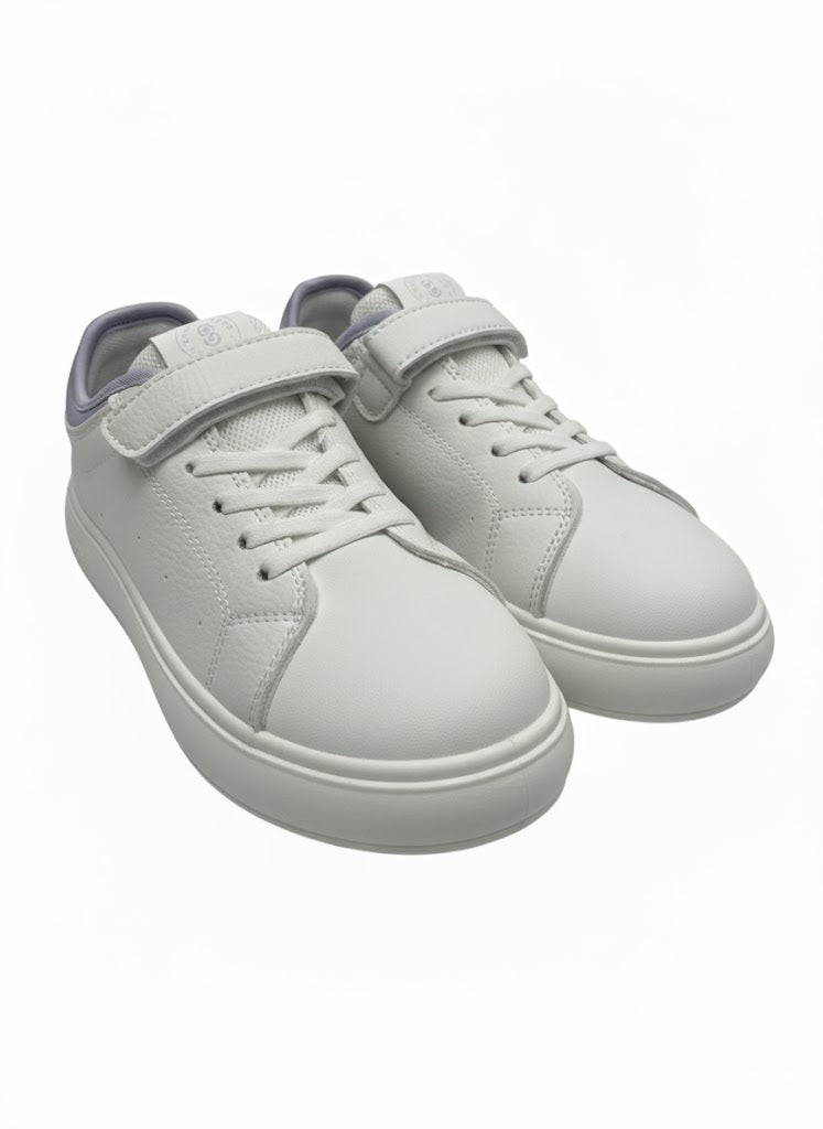 White Velcro Strap Sneakers